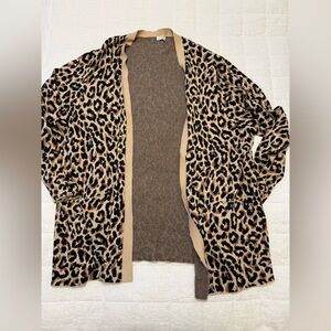J. Crew Leopard Print Knit Cardigan